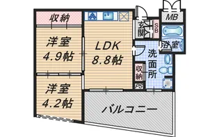 ドリームコート豊中【4階】の間取り