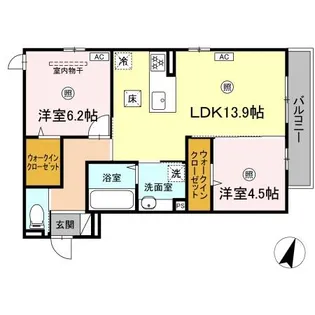 広島県広島市安佐南区西原2【アパート】の間取り