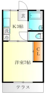 ハイツK【1階】の間取り