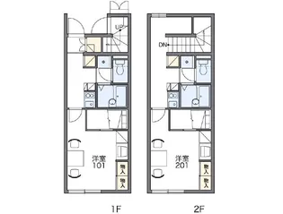 レオパレス飛鳥【2階】の間取り