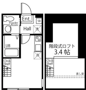 ハーミットクラブハウス日吉K【1階】の間取り