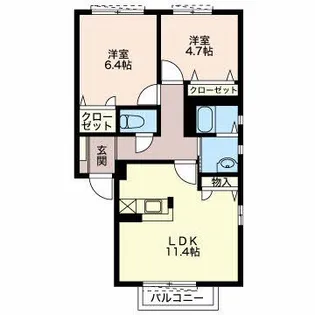 クレール石川【2階】の間取り