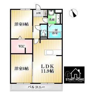 ブリエドゥA【3階】の間取り