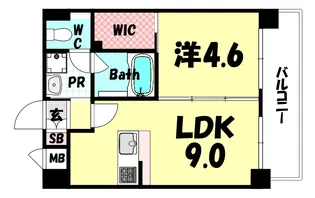 サンライト割塚【3階】の間取り