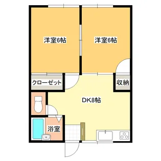 城北ハイツ【1階】の間取り