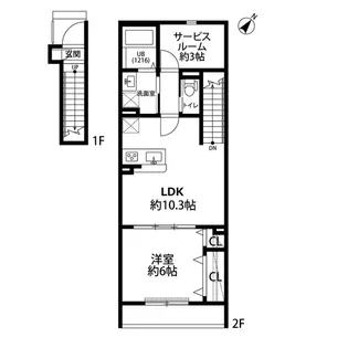 アムール松飛台【2階】の間取り