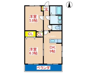 第二タクトマンション【2階】の間取り