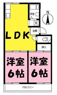 ハッピーハイム武里【1階】の間取り