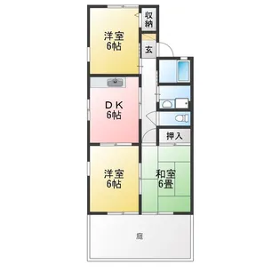 ビューハイツマルシン 2号館【1階】の間取り