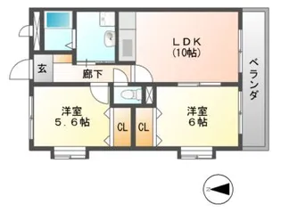 プリュクレール【2階】の間取り