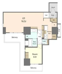 プラウドタワー東雲キャナルコート【9階】の間取り