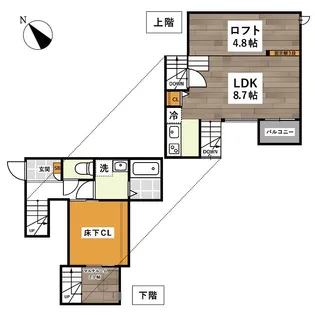 ADC黒髪【1階】の間取り