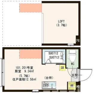 ハーモニーテラス町屋II【1階】の間取り