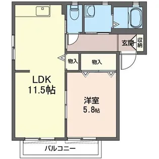 コーポ・オオネダ U【2階】の間取り