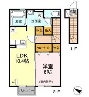 ソレイユ福原【2階】の間取り