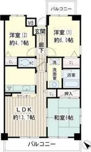北寺尾大滝マンション【4階】の間取り
