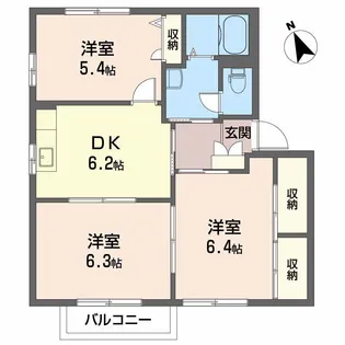 シャーメゾン宮崎【1階】の間取り