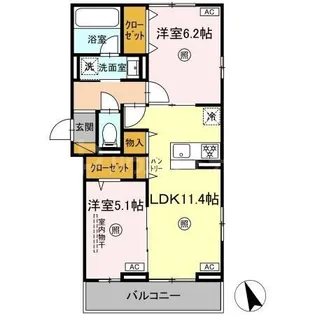 D-coral【3階】の間取り