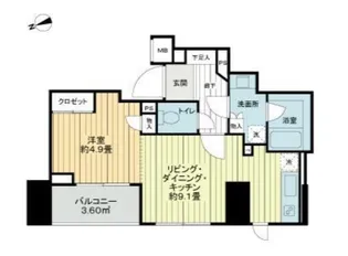 キュスティーヌ18目白学園通り【3階】の間取り