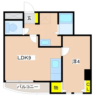 摩天楼中洲【5階】の間取り