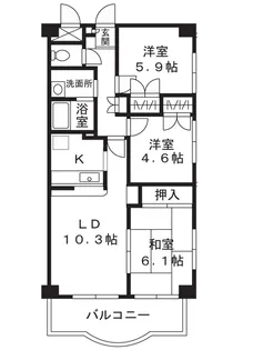 ルックス宮崎台【2階】の間取り