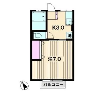 シティハイムケネスA【1階】の間取り