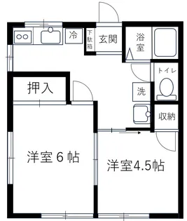 市川ハイツ【1階】の間取り