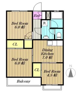 宿河原マンション【2階】の間取り
