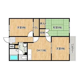 フィルコート東羽倉崎C棟【1階】の間取り