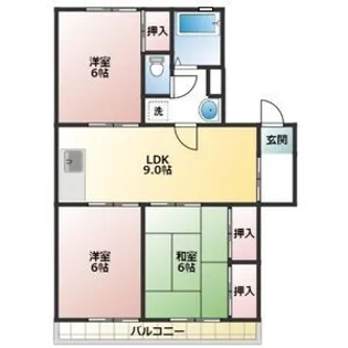 的場丘ハイツ【2階】の間取り