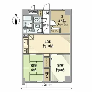 ライオンズプラザ南太田【3階】の間取り