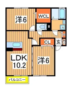 クレストパークA【1階】の間取り
