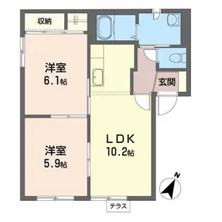 メゾン・グランディア C【1階】の間取り