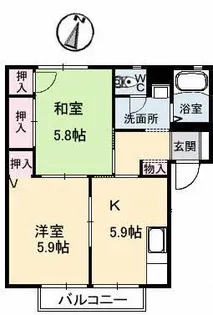 ハイツ丸山 C棟【2階】の間取り
