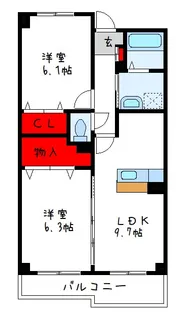インヴィテボヌールII番館【2階】の間取り