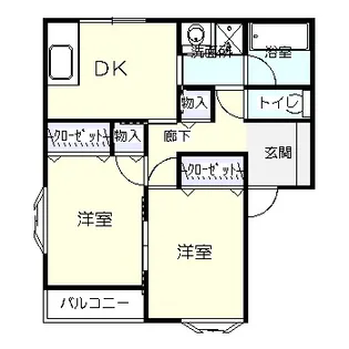 スカイハイツソメヤD棟【1階】の間取り