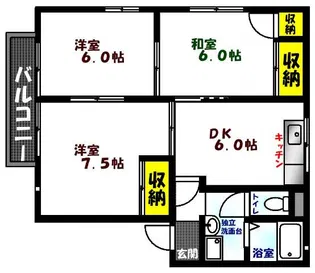 アセント美鈴園A棟【1階】の間取り