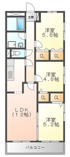 ダイヤモンドシャワー【1階】の間取り