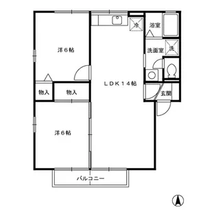 メルベーユB【1階】の間取り