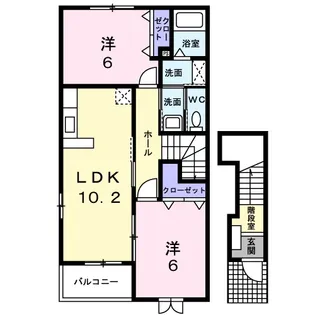 アネックス北門ウエストコート【2階】の間取り