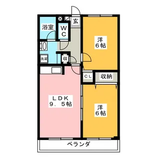 リバーサイドKOIDE A【2階】の間取り