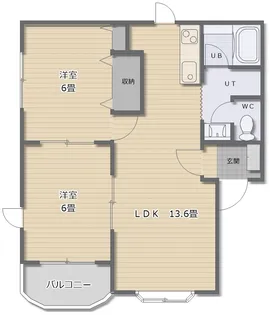 ハイツ木の実【1階】の間取り