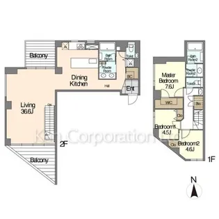 JOYLUXE THE RESIDENCE AKIYA【2階】の間取り