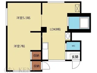 2LDKの間取り画像