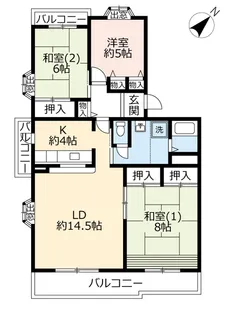 UR平城左京【4階】の間取り