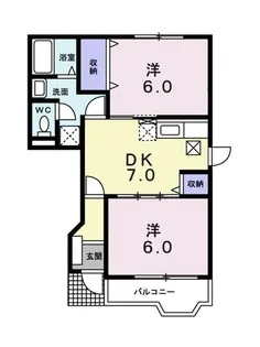 ドリームハイツ垣生B【1階】の間取り