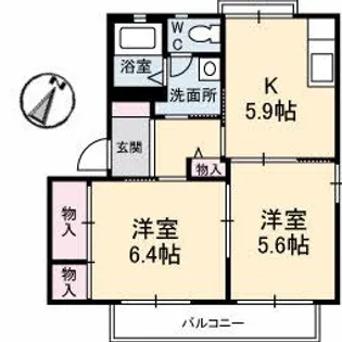 ディアスパルティール A棟【1階】の間取り