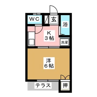 サンハイツ三輪【1階】の間取り