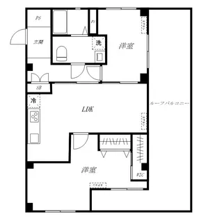 麻布コーポラス【4階】の間取り