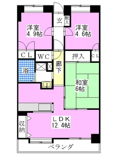 ソレイルルヴァン【1階】の間取り